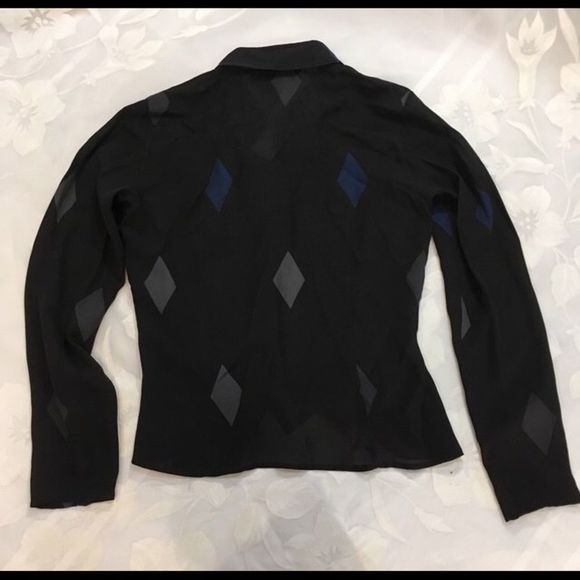 Vintage Black Finity Studio Silk Top - Picture 2 of 4